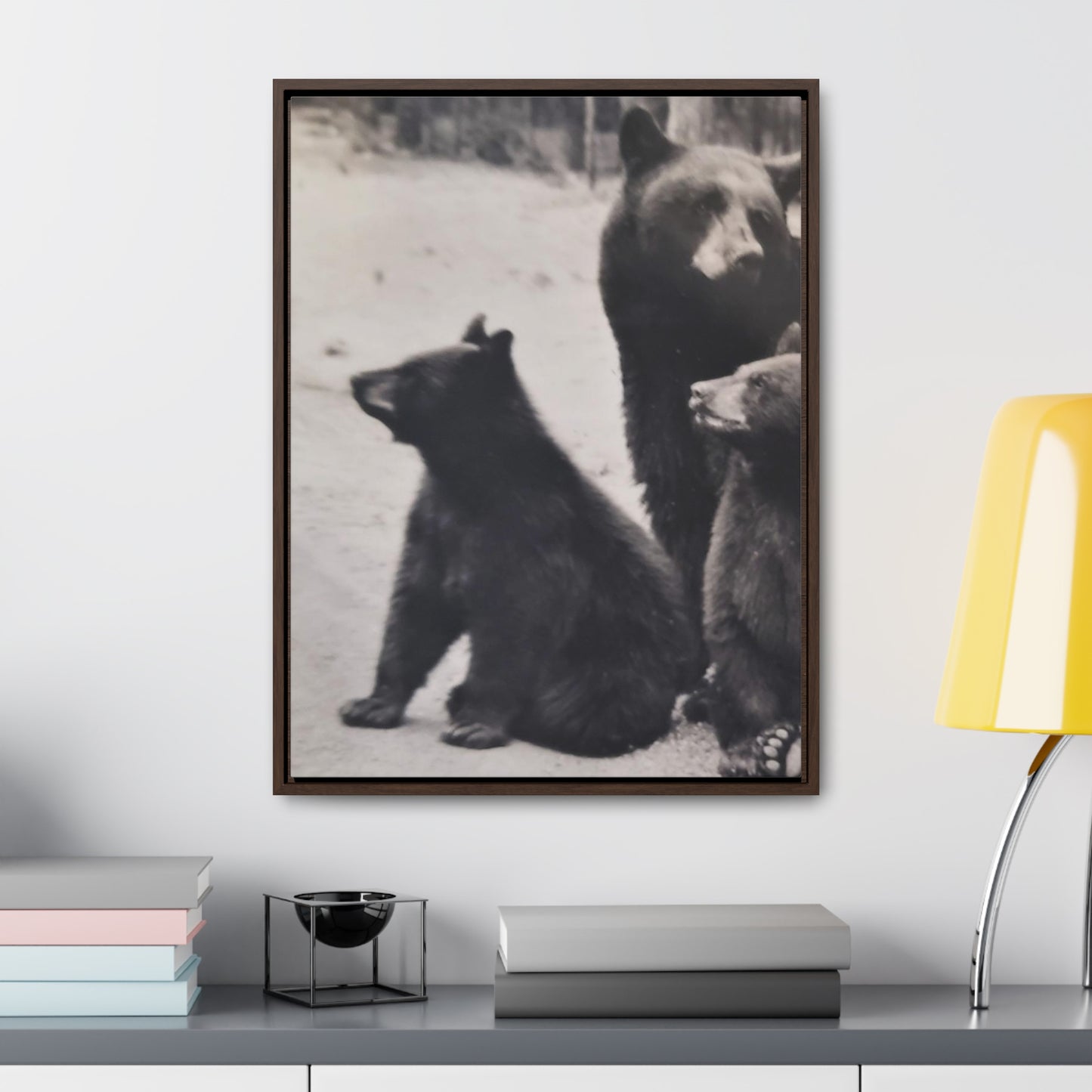 Yellowstone Back Bears Gallery Canvas Wraps, Vertical Frame