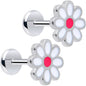 Daisy Flower Flat Back Stud Earrings - 1 Pair - - EARRING Flat Back
