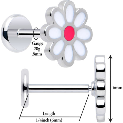 Daisy Flower Flat Back Stud Earrings - 1 Pair - - EARRING Flat Back