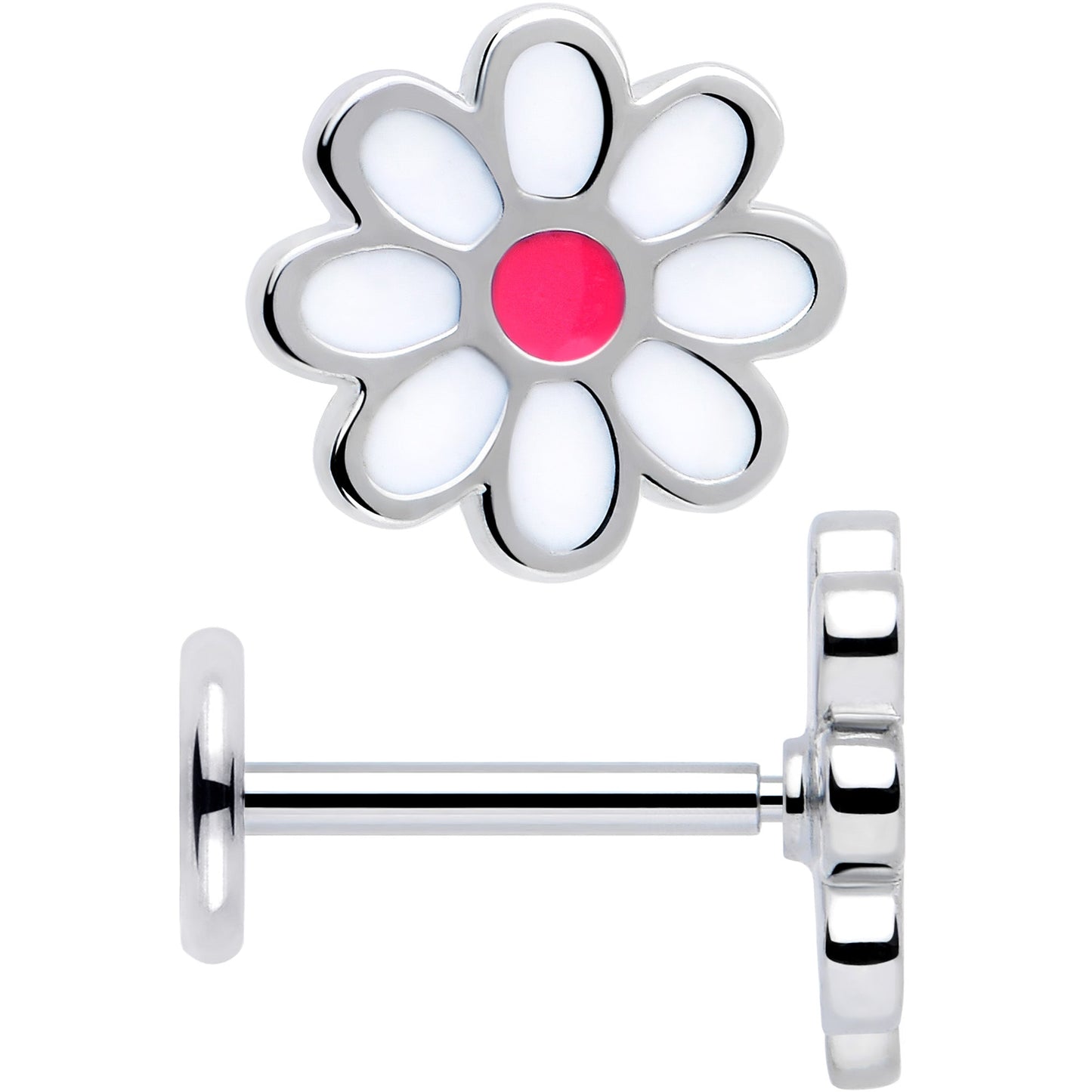 Daisy Flower Flat Back Stud Earrings - 1 Pair - - EARRING Flat Back