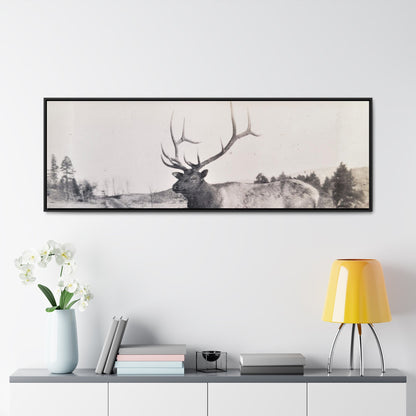 Yellowstone Bull Elk Gallery Canvas Wraps Horizontal Frame 60″ x 20″ Black Premium Gallery Wraps (1.25″)
