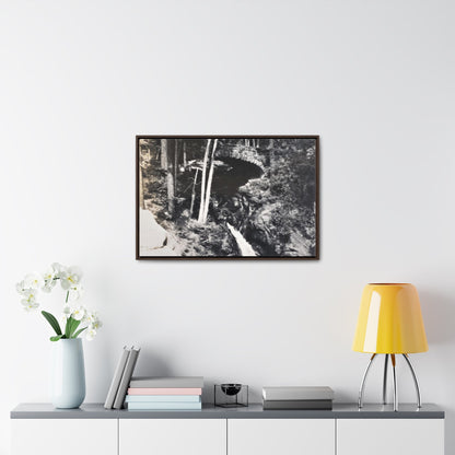 Narada Falls Yellowstone Gallery Canvas Wraps Horizontal Frame 30″ x 20″ Walnut 1.25"
