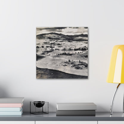 Springs at top of Jupiter Terrace Yellowstone Canvas Gallery Wraps 16″ x 16″ 1.25"