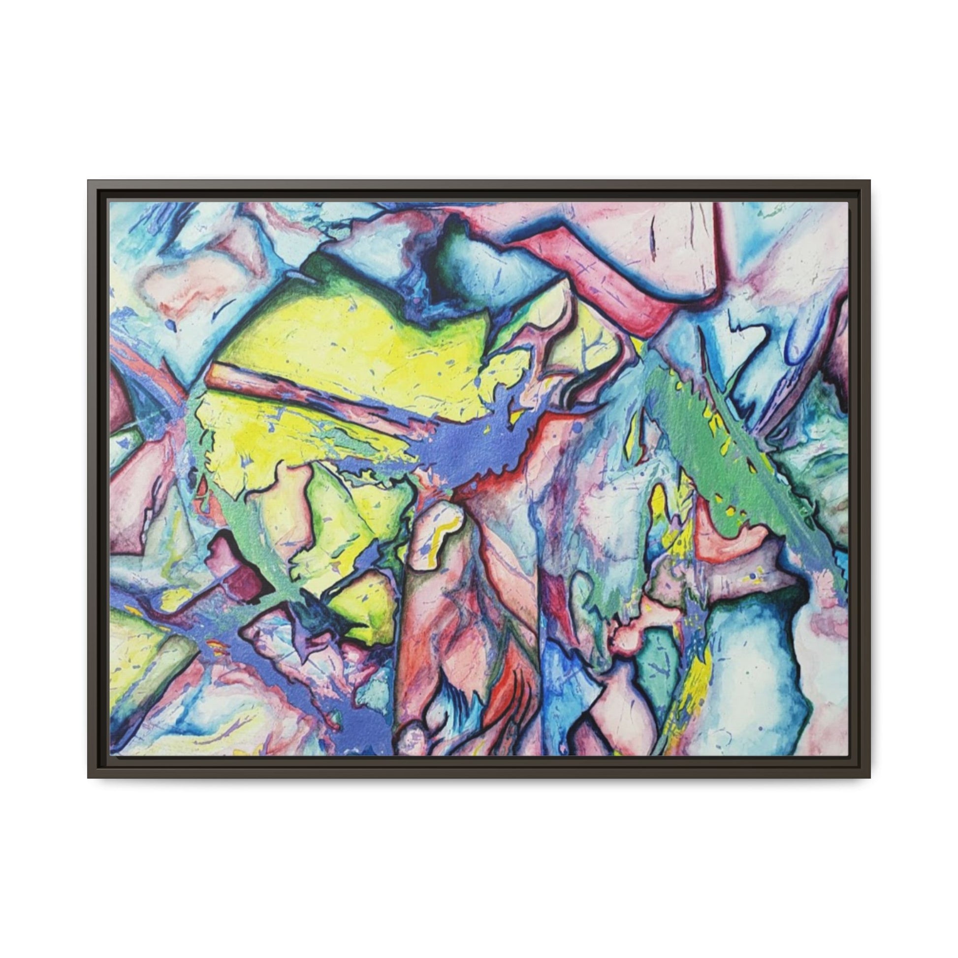 Alien Abstract Colorful Framed Canvas Art - Kia Day Design