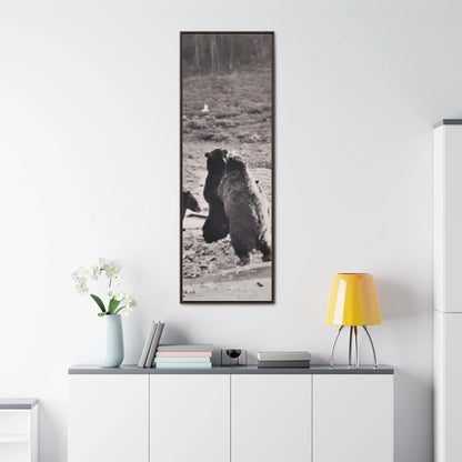 Yellowstone Grizzly Bears Gallery Canvas Wraps 20″ x 60″ Premium Gallery Wraps (1.25″) Walnut