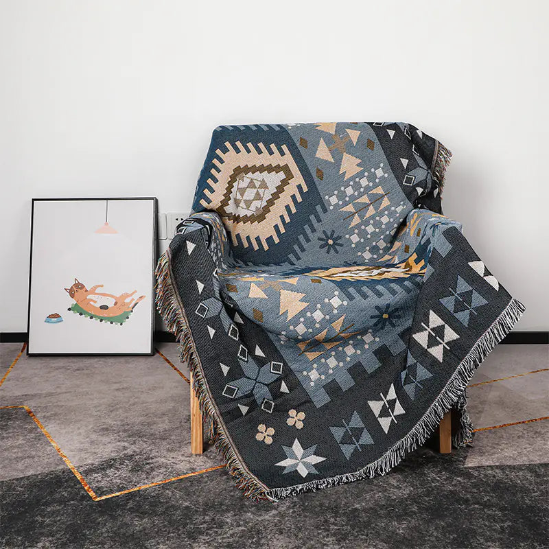 Bohemian Sofa Blanket - Premium Cotton Throw (In Stock) Kia Day Design