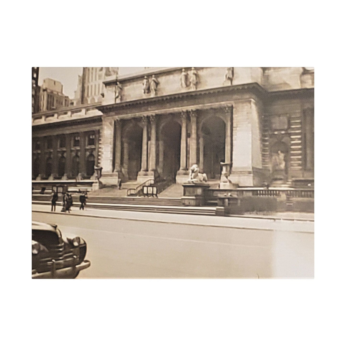 New York Public Library Satin Canvas Stretched