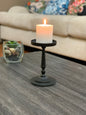 Vibhsa Pillar Candle Holder - Matte Black (7"H) - - Candle Holder