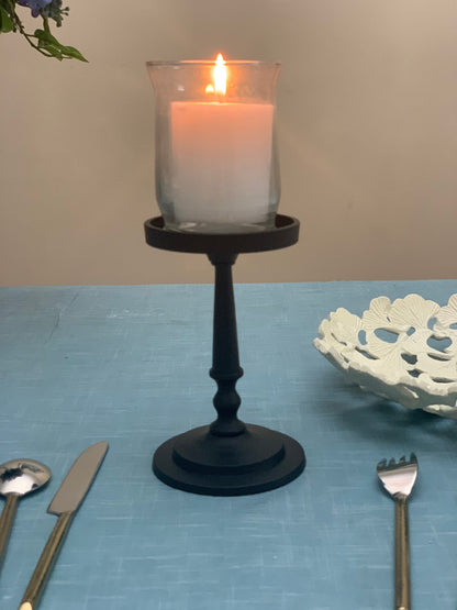 Vibhsa Pillar Candle Holder - Matte Black (7"H) - - Candle Holder