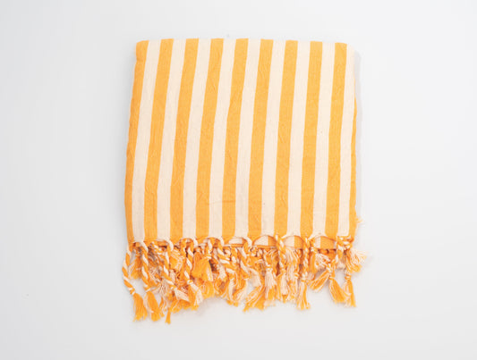 Girit Yellow Cotton Linen Towel - - Towels