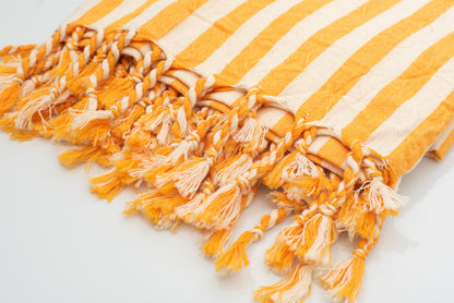 Girit Yellow Cotton Linen Towel - - Towels
