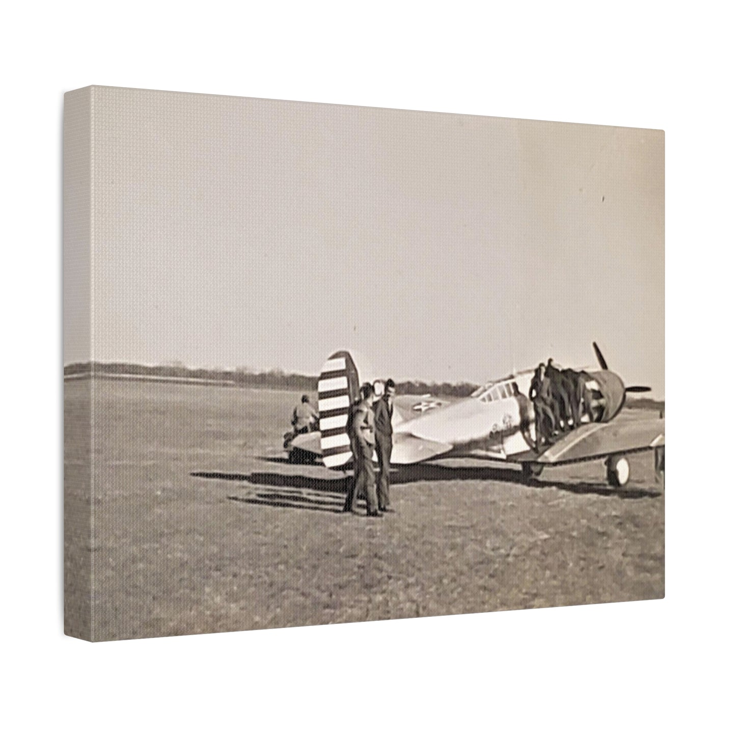 Army Pursuit Plane Ames Airport 1939 Stretched Canvas