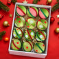Green Red White 12 Pc Velvet Christmas Ornaments Set - - Ornaments