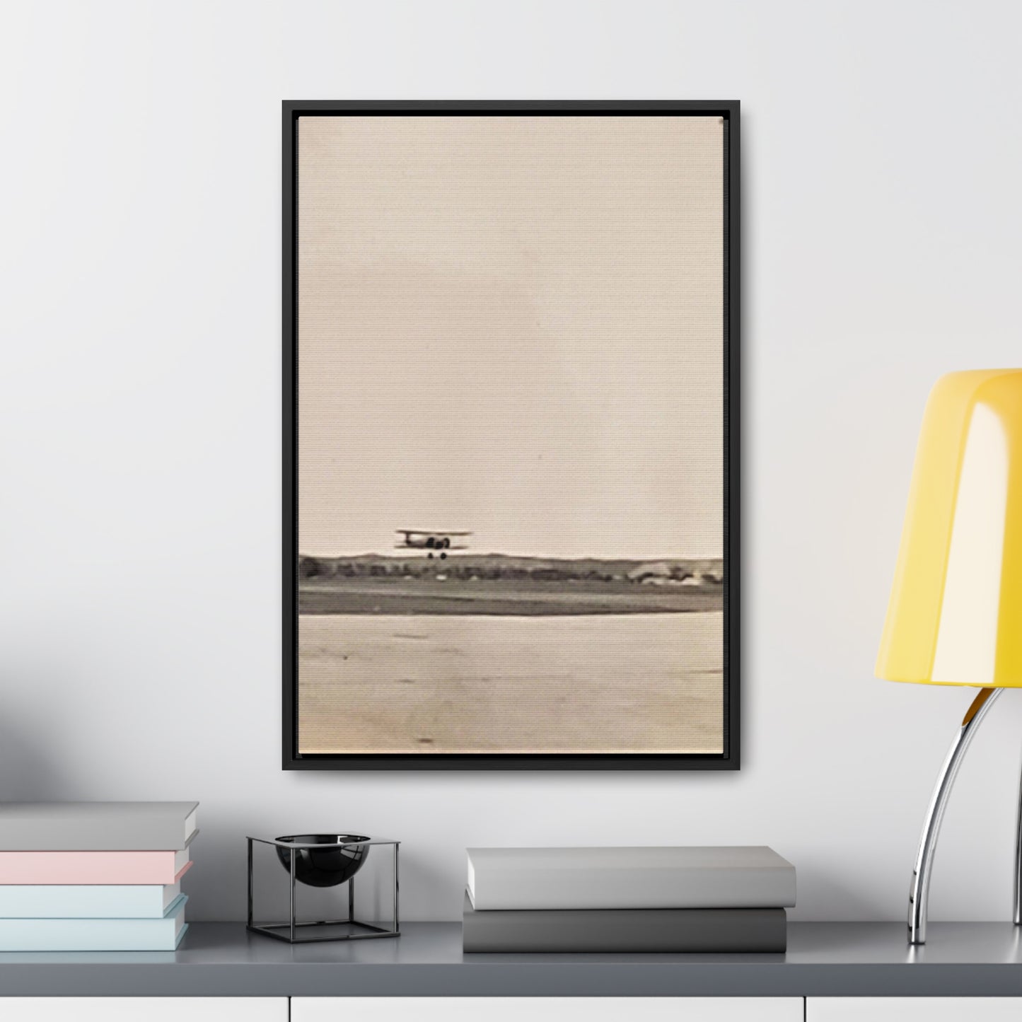 Plane Landing Omaha Airport 1939 Gallery Canvas Wraps, Vertical Frame