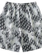 Men's Plus Size Abstract Print Drawstring Shorts - White -