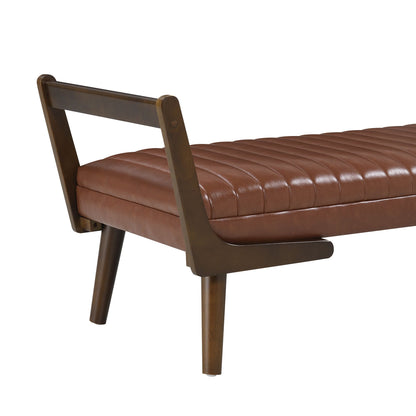 Mid-Century Bench With Wood Legs- Unique Piece Furniture- {{Product type}}