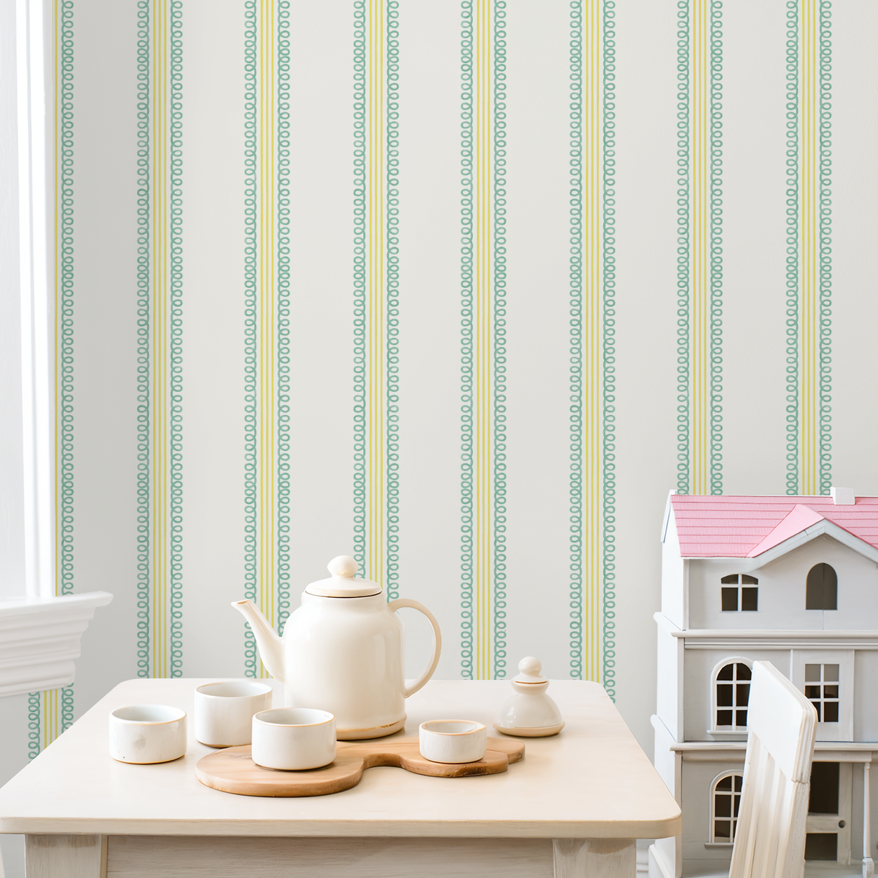 Veda (Teal and Yellow) Wallpaper - - Wallpaper