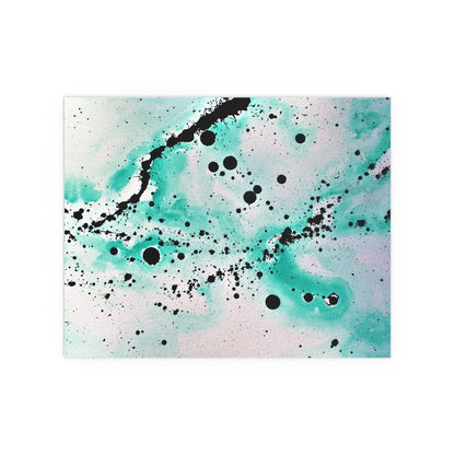 Teal Burst Silk Posters 20" x 16" (Horizontal) Semi Glossy