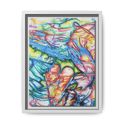 Multi-Color Abstract Framed Canvas Art Print - Kia Day Design