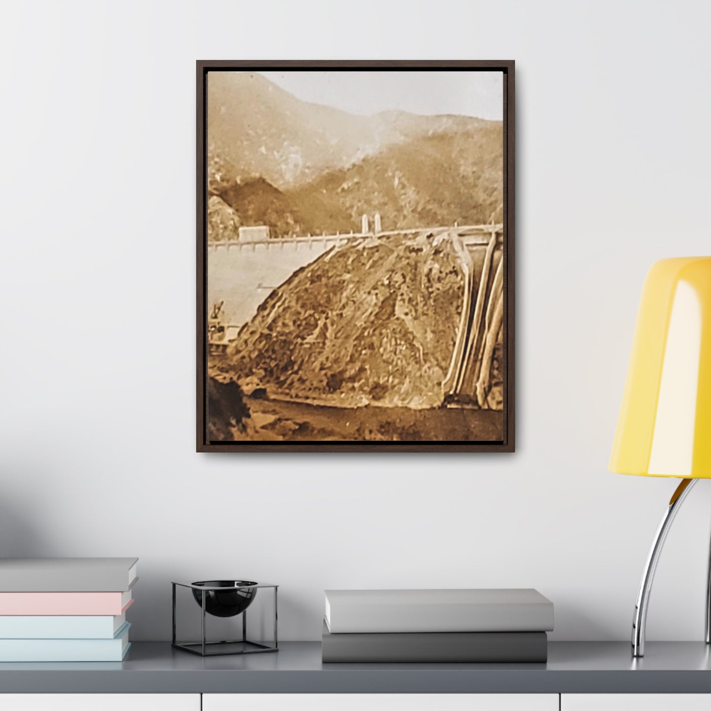 Back View Morris Dam Spillway Gallery Canvas Wraps, Vertical Frame