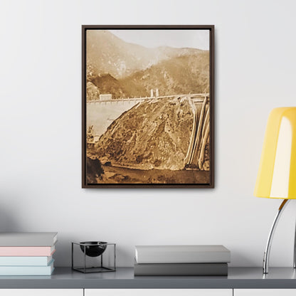 Back View Morris Dam Spillway Gallery Canvas Wraps Vertical Frame 16″ x 20″ 1.25" Walnut