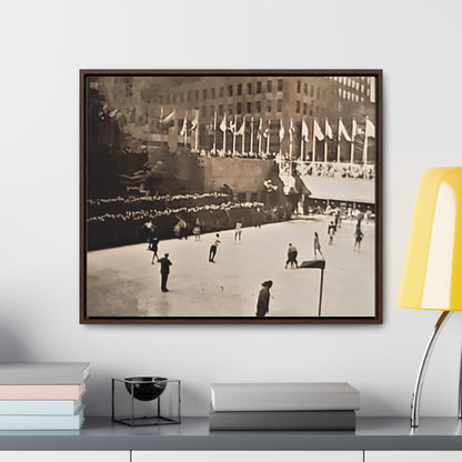 Rockefeller Plaza Easter 1945 Gallery Canvas Wraps Horizontal Frame 24″ x 20″ Walnut 1.25"