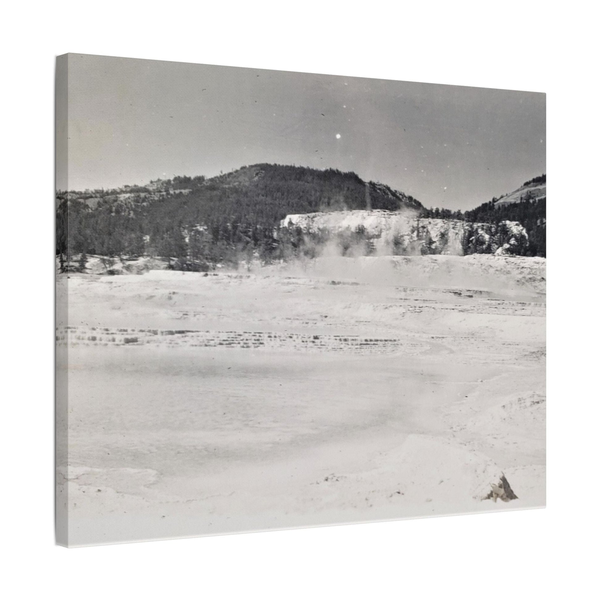 Mammoth Hot Springs Yellowstone Satin Canvas Stretched