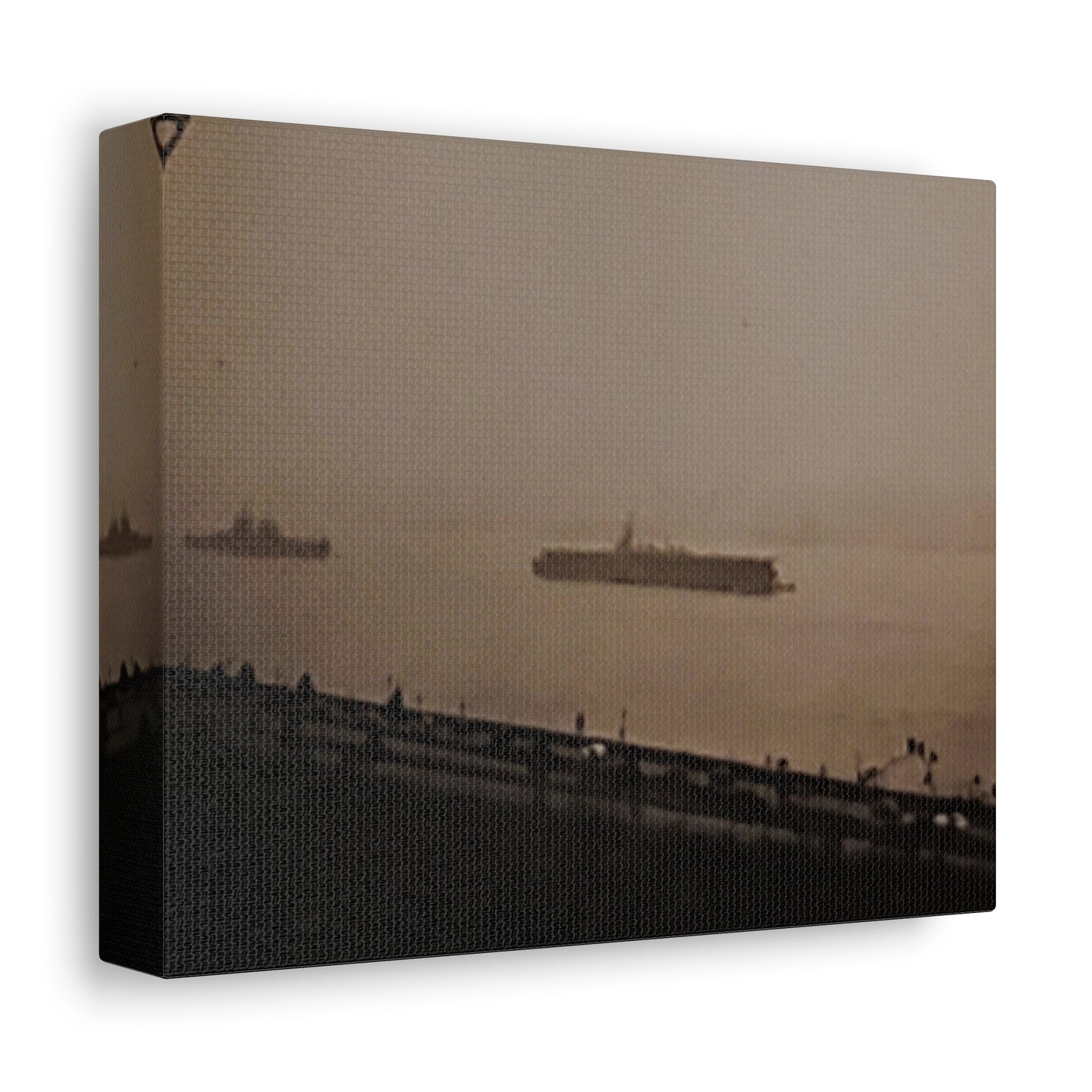 Navy Day New York Hudson River October 27th 1945 War Ships Stretched Canvas