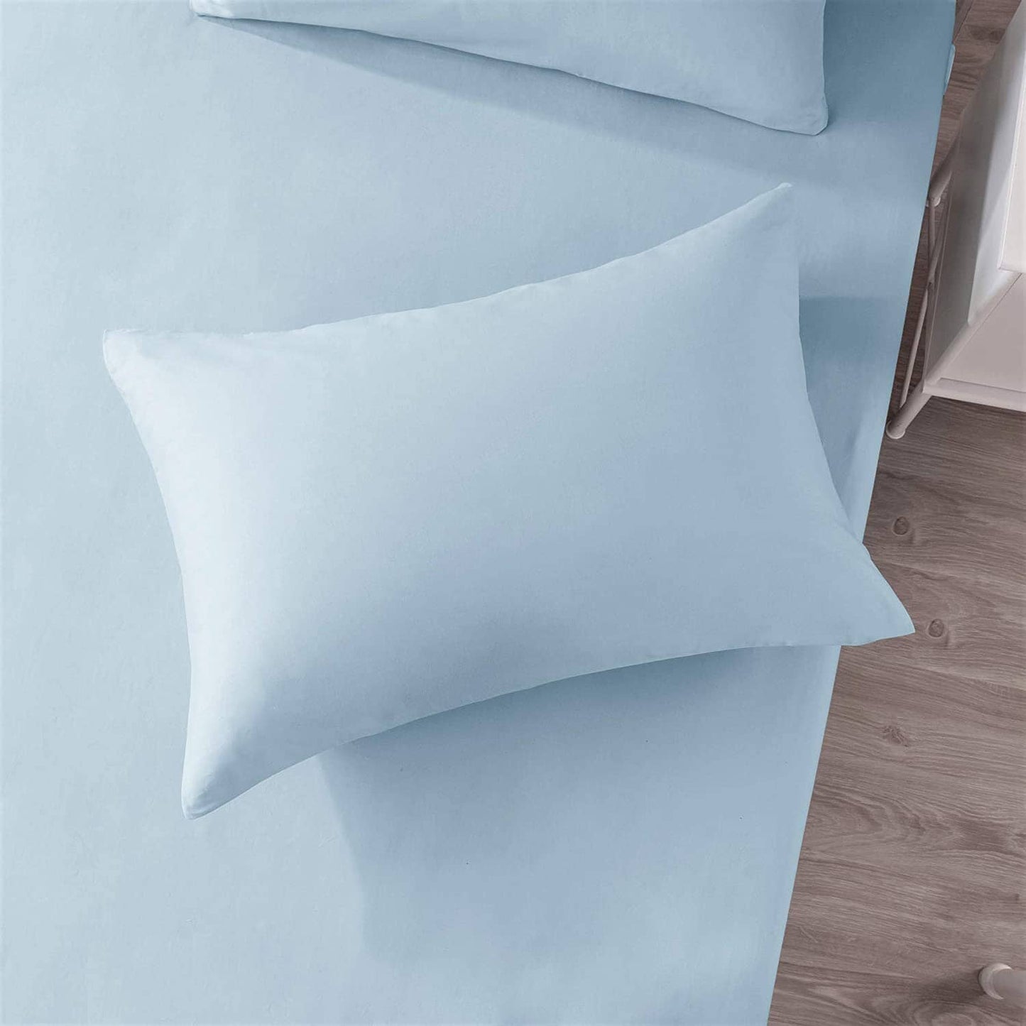 DaDa Bedding Cotton Soothing Light Sky Blue Fitted Sheet (JHW-604) - - Bed Sheet