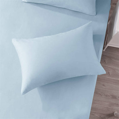 DaDa Bedding Cotton Soothing Light Sky Blue Fitted Sheet (JHW-604) - - Bed Sheet