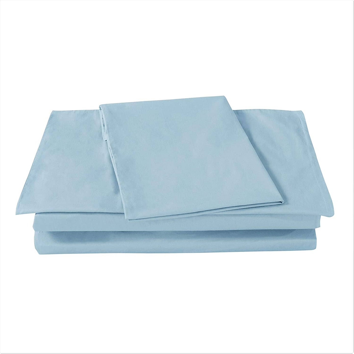 DaDa Bedding Cotton Soothing Light Sky Blue Fitted Sheet (JHW-604) - - Bed Sheet