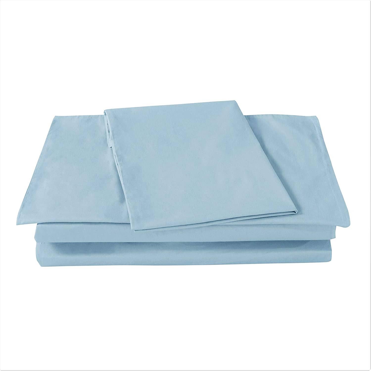 DaDa Bedding Cotton Soothing Light Sky Blue Fitted Sheet (JHW-604) - - Bed Sheet