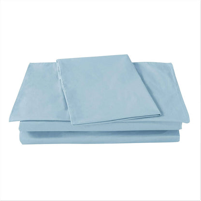 DaDa Bedding Cotton Soothing Light Sky Blue Fitted Sheet (JHW-604) - - Bed Sheet