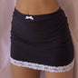 Retro High Waist Mini Skirt - black - skirt