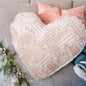 DaDa Bedding Heart Pillows Decorative Throw Pillows - Neutral Champagne Beige Heart Shaped Throw Toss Lap Fluffy Faux Fur Sherpa Pillows (16x14)- DaDalogy Bedding Collection- {{Product type}}