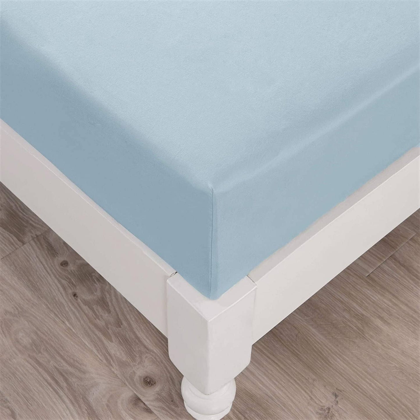 DaDa Bedding Cotton Soothing Light Sky Blue Fitted Sheet (JHW-604) - - Bed Sheet