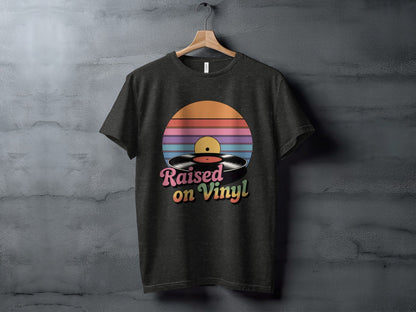 Raised On Vinyl Vintage Retro Style Design Graphic T-Shirt- Cloud 16 Clothing Co.- {{Product type}}