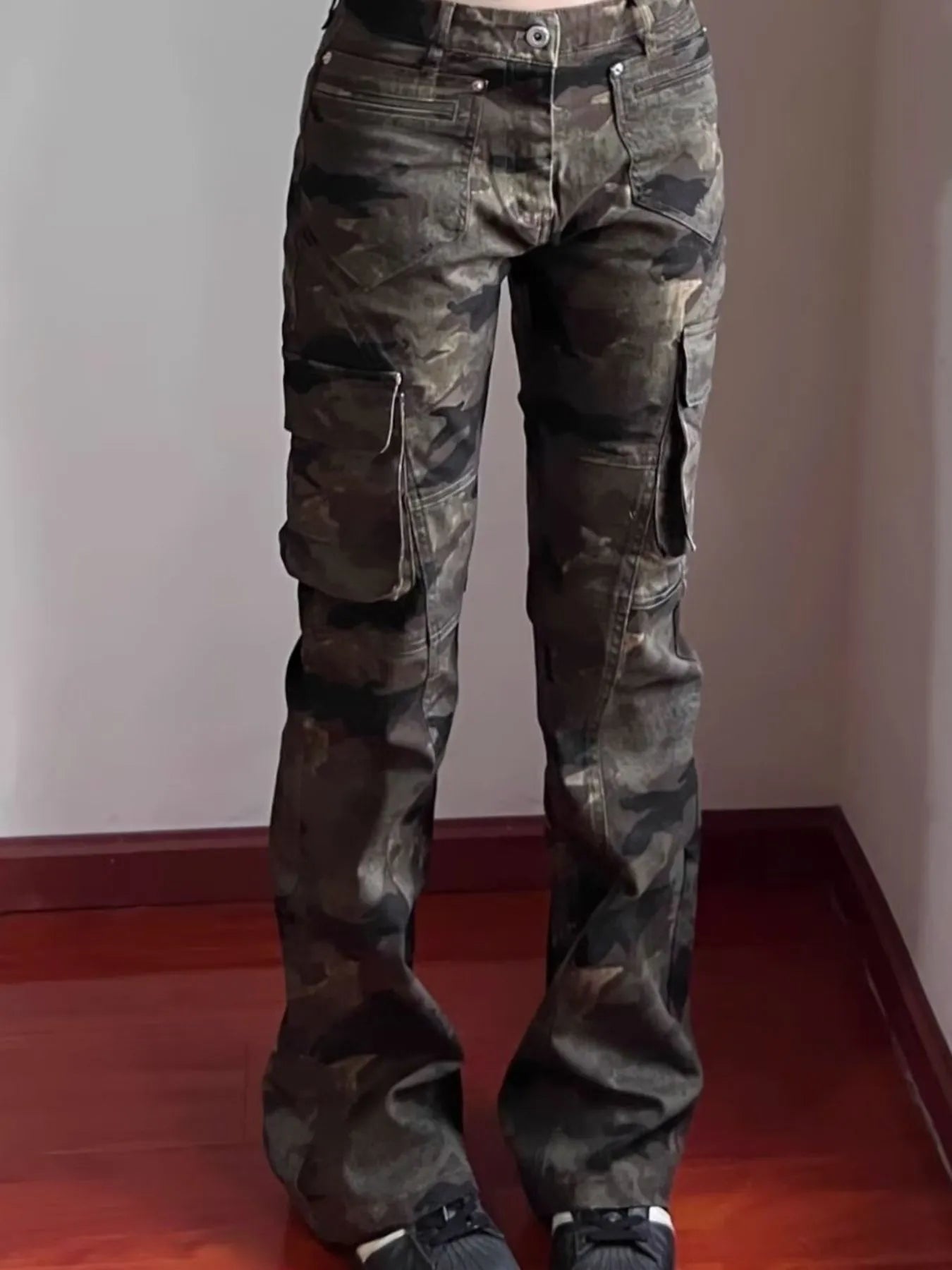 Men's Full Size Camouflage Cargo Jeans Plus Size - -