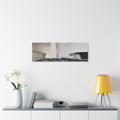 Old Faithful Geyser Yellowstone Canvas Gallery Wraps 36″ x 12″ 1.25"