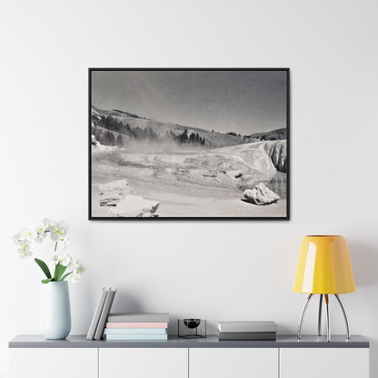 Mammoth Hot Springs Gallery Canvas Wraps Horizontal Frame 40″ x 30″ Black Premium Gallery Wraps (1.25″)