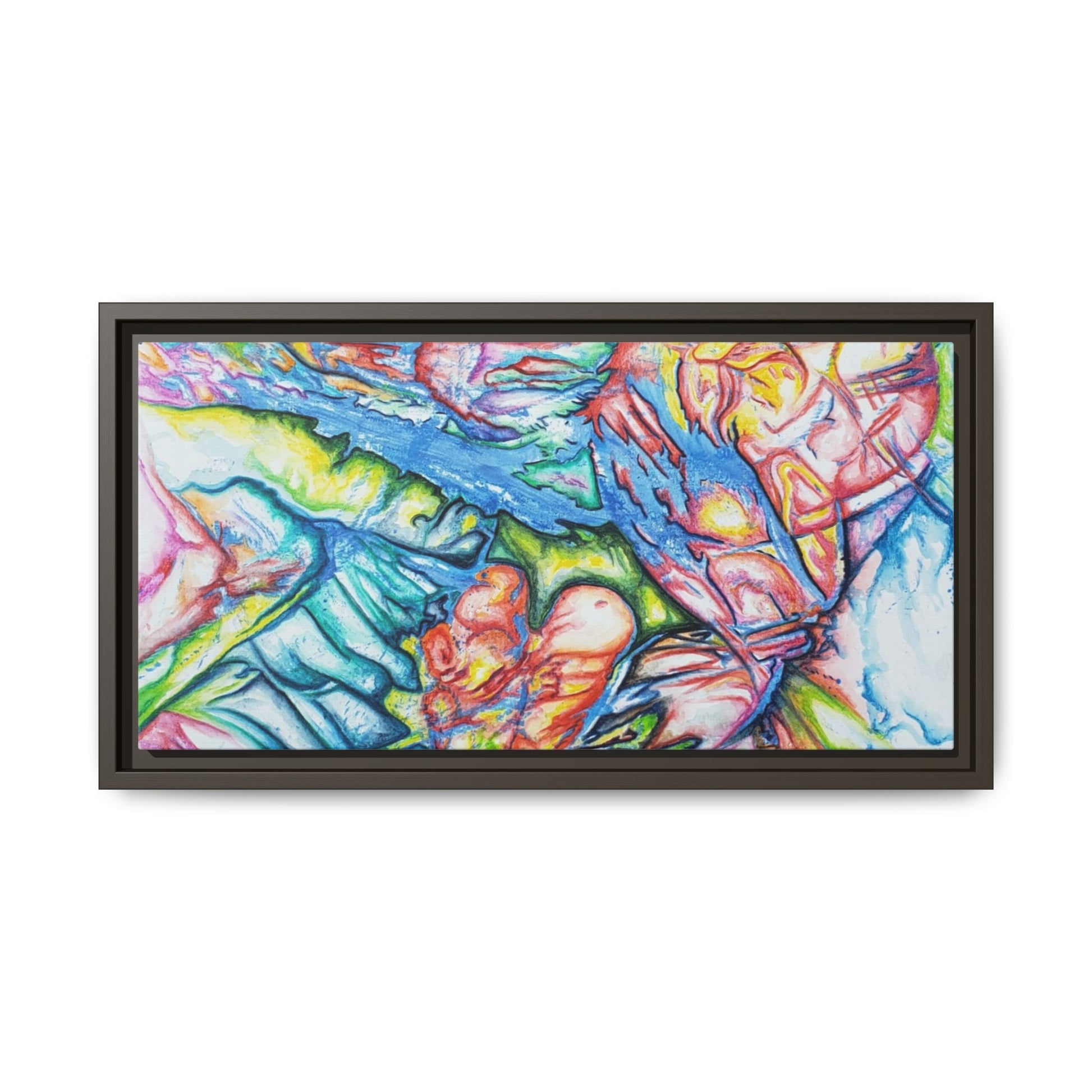 Multi-Color Abstract Framed Canvas Art Print - Kia Day Design