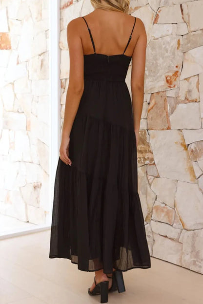 Ruched Smocked Back Cami Dress - -