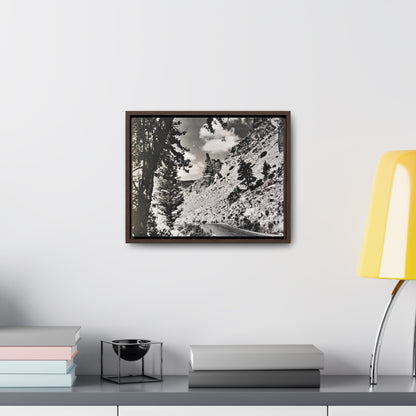 Eagles Nest Rock Yellowstone Gallery Canvas Wraps Horizontal Frame 14″ x 11″ Walnut 1.25"