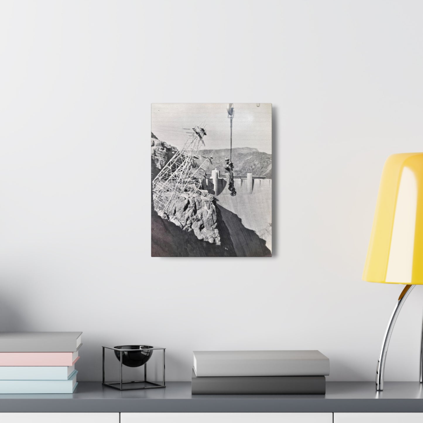 Suspended Boulder Dam Worker Canvas Gallery Wraps