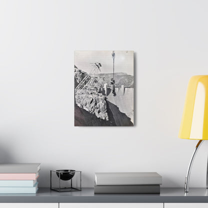 Suspended Boulder Dam Worker Canvas Gallery Wraps 11″ x 14″ 1.25"