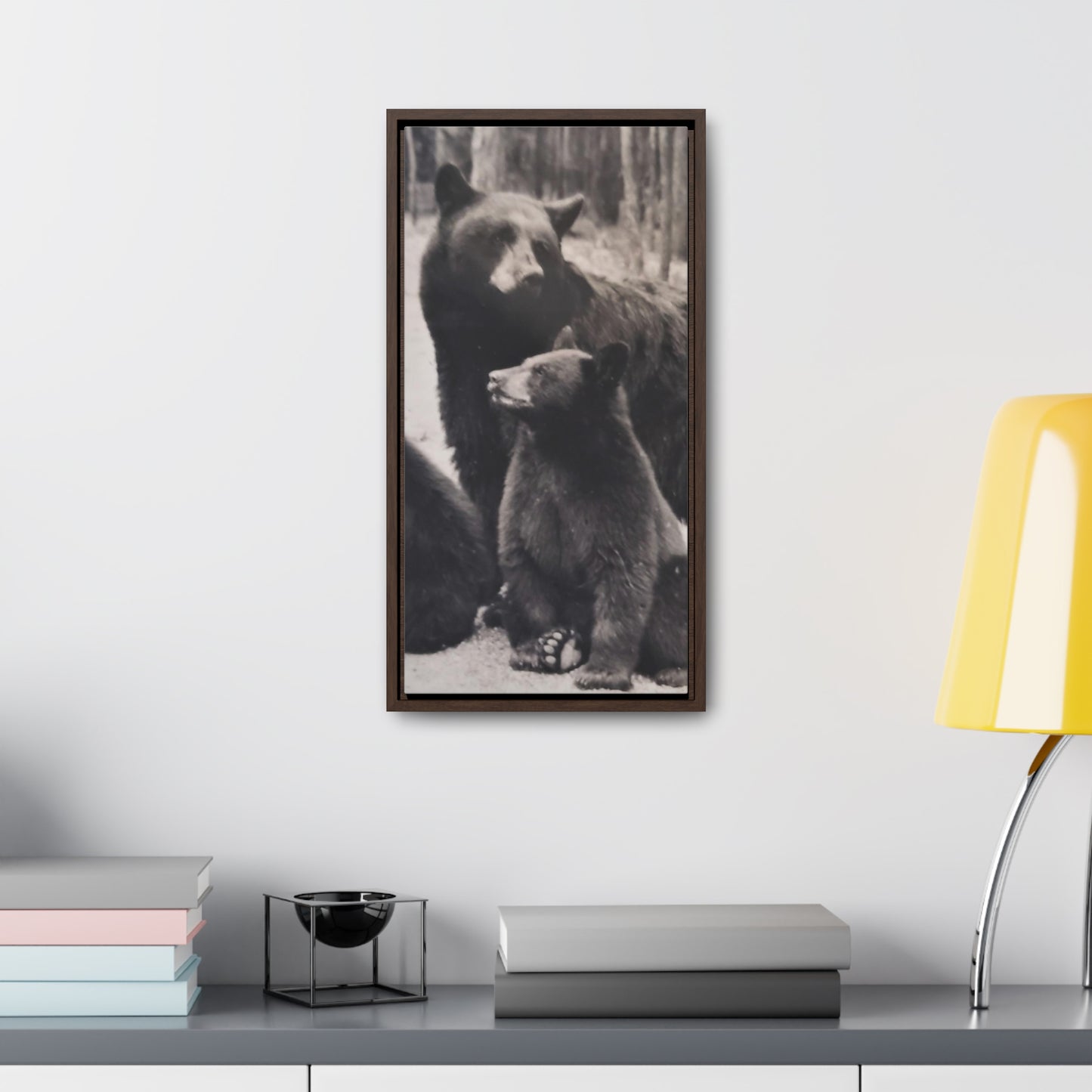 Yellowstone Back Bears Gallery Canvas Wraps, Vertical Frame