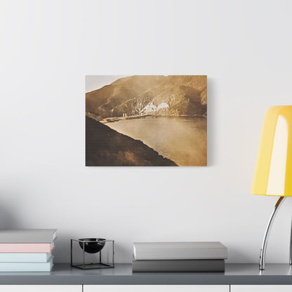 Morris Dam Lake Satin Canvas Stretched 16″ x 12″ (Horizontal) 1.5"