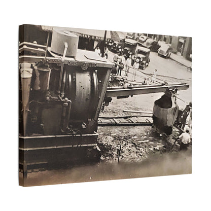 Concrete Worker Satin Canvas Stretched