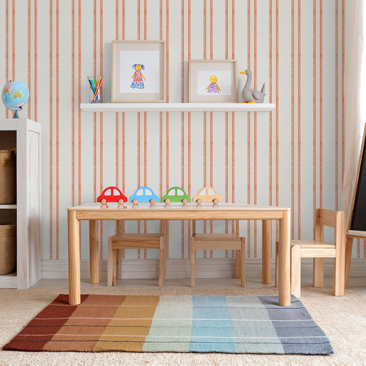 Veda (Red and Pink) Wallpaper - Peel & Stick LUXE - Wallpaper