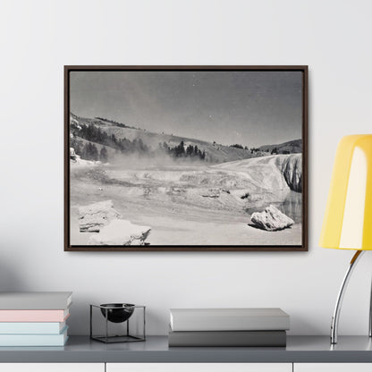 Mammoth Hot Springs Gallery Canvas Wraps Horizontal Frame 24″ x 18″ Walnut Premium Gallery Wraps (1.25″)